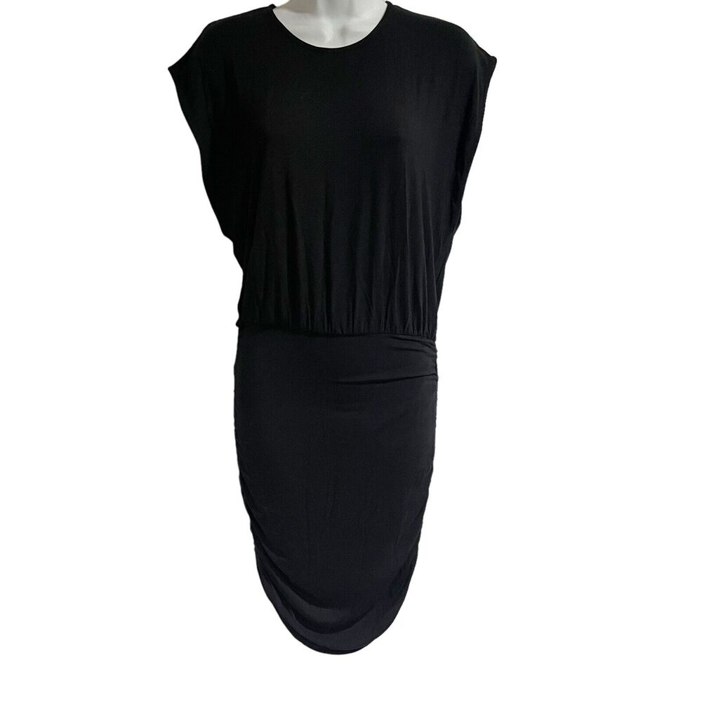 Open Edit Women Black‎ Casual Dress XS Slinky Rouged Sides